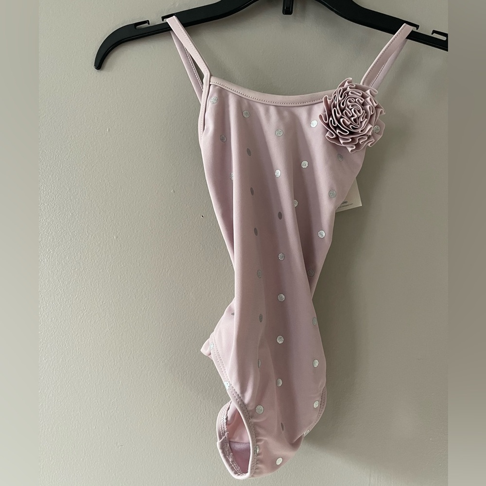 Silver Polka Dot One Piece Swimsuit for Baby Girls